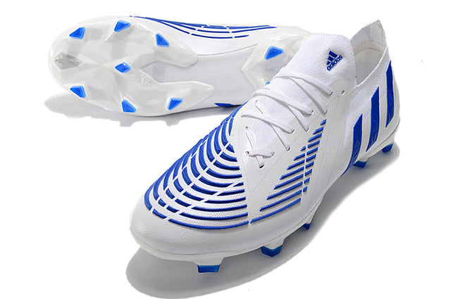 Chuteira Adidas Predator Edge.1 Low Campo FG - Branco/Azul