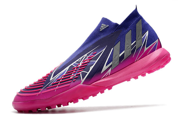 Chuteira Adidas Predator Edge+ Society TF - Azul/Rosa