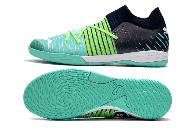 Chuteira Puma Future Z 1.1 Pro Cage - Azul/Verde/Preto