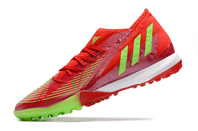 Chuteira Adidas Predator Edge.3 Society TF - Vermelho/Verde