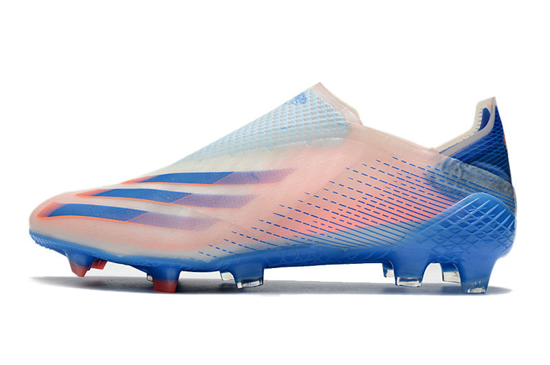 Chuteira Adidas Ghosted+ Campo FG - Azul/Vermelho