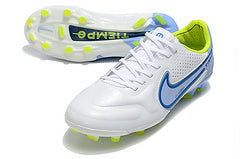 Chuteira Tiempo Legend 9 Elite FG - Branco/Azul/Verde