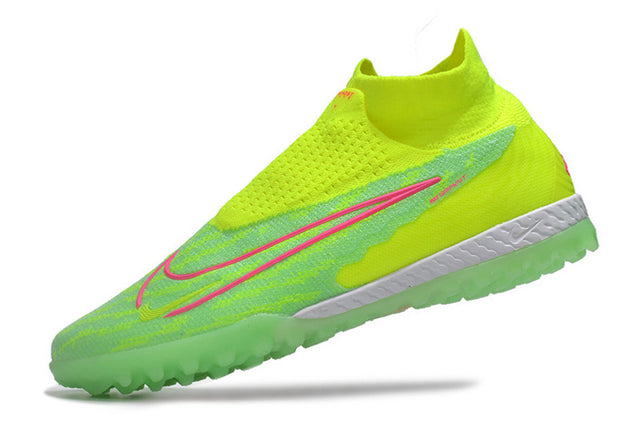 Chuteira Nike Phantom GX DF Society TF - Verde/Rosa