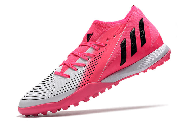 Chuteira Adidas Predator Edge.3 Society TF - Rosa/Branco