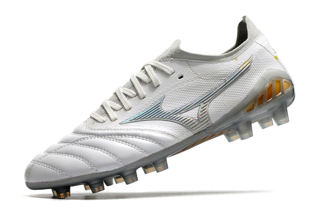 Chuteira Mizuno Morelia Neo 3 Campo FG - Branco/Dourado