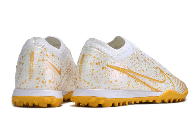 Chuteira Nike Mercurial Vapor 15 Elite Society - Branco/Dourado