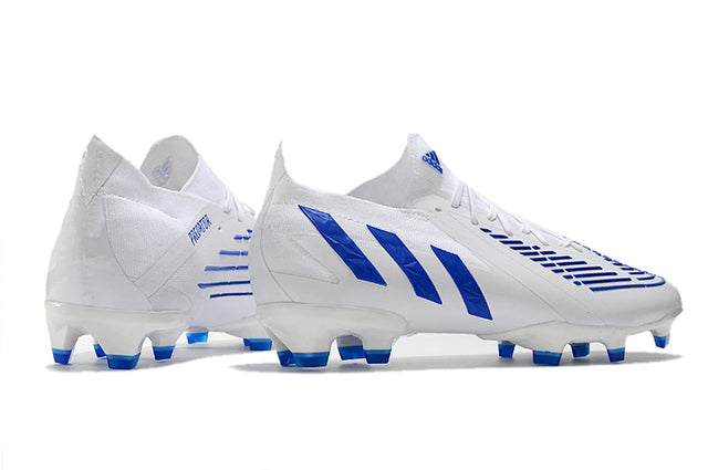 Chuteira Adidas Predator Edge.1 Low Campo FG - Branco/Azul