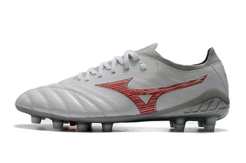 Chuteira Mizuno Morelia Neo 3 Campo FG - Cinza/Vermelho