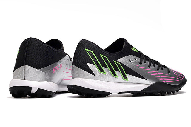 Chuteira Adidas Predator Edge.3 Low Society TF - Prata/Preto