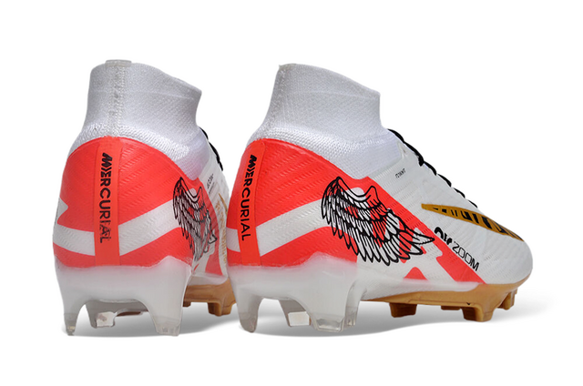 Chuteira Nike Air Zoom Mercurial Superfly 9 Elite Campo - Branco/Vermelho