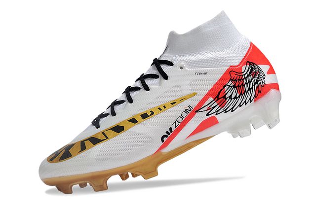 Chuteira Nike Air Zoom Mercurial Superfly 9 Elite Campo - Branco/Vermelho