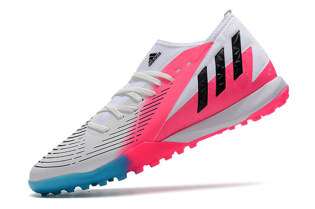 Chuteira Adidas Predator Edge.3 Society TF - Rosa/Branco