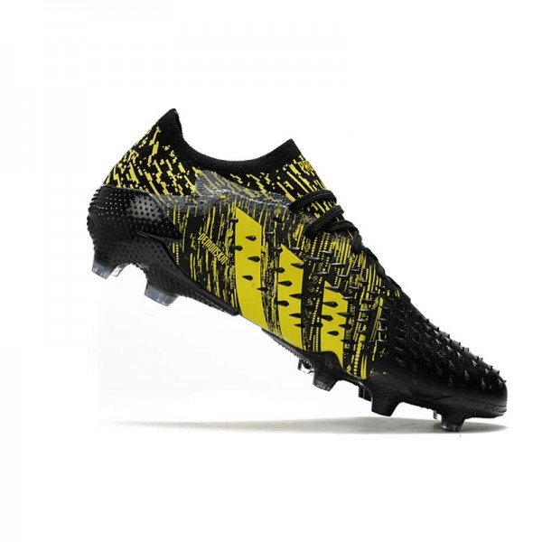 Chuteira Adidas Predator Freak.1 Low Campo FG - Preto/Amarelo