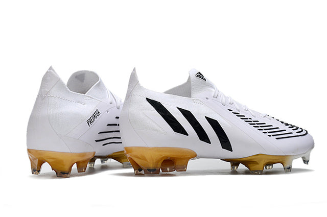 Chuteira Adidas Predator Edge.1 Low Campo FG - Branco/Dourado