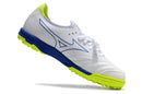 Chuteira Mizuno Morelia Neo Sala β Society - Branco/Azul/Verde