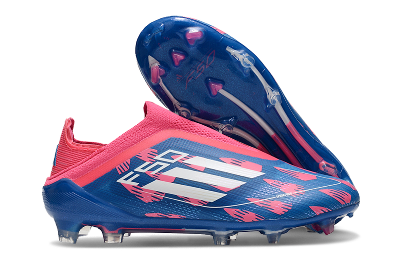 Chuteira Adidas F50 X Campo Sem Cadarço - Rosa/Azul