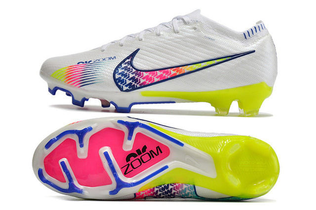 Chuteira Nike Air Zoom Mercurial Vapor 15 Elite FG - Branco/Rosa/Amarelo