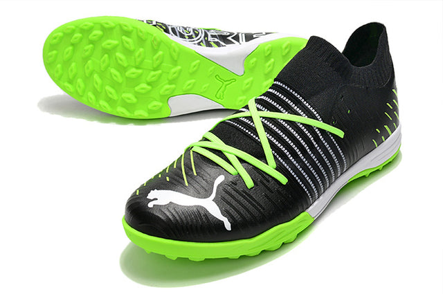 Chuteira Puma Future Z 1.1 Pro Cage Society - Preto/Verde/Branco