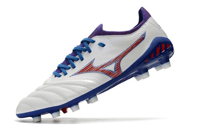 Chuteira Mizuno Morelia Neo 3 Campo FG - Branco/Vermelho/Azul