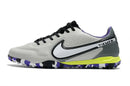 Chuteira Nike Tiempo 9 Pro Society - Cinza/Roxo/Branco