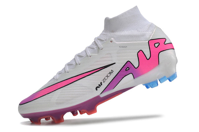 Chuteira Nike Air Zoom Mercurial Superfly 9 Elite - Branco/Roxo