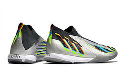 Chuteira Adidas Predator Edge+ Futsal IC - Prata/Preto