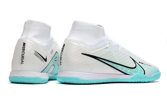 Chuteira Nike Mercurial Superfly 9 Elite Futsal IC - Branco/Azul