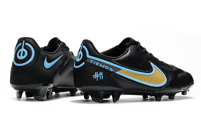 Chuteira Nike Tiempo 9 Elite Campo FG - Preto/Azul