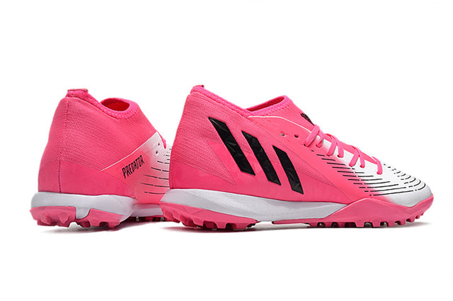 Chuteira Adidas Predator Edge.3 Society TF - Rosa/Branco
