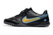 Chuteira Nike Tiempo 9 Pro Society - Preto/Azul/Dourado