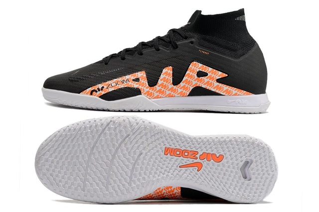 Chuteira Nike Mercurial Superfly 9 Elite Futsal IC - Preto/Laranja