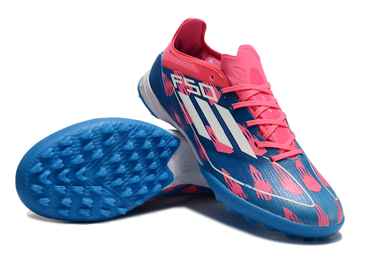 Chuteira Adidas F50 X Society  - Rosa/Azul