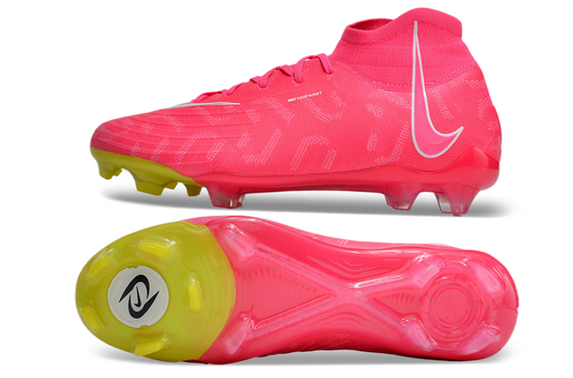 Chuteira Nike Campo Phantom Luna Elite Campo FG - Rosa/Branco