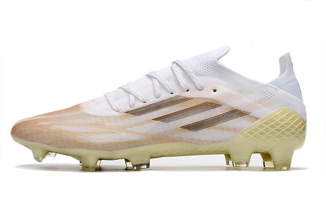 Chuteira Adidas Speedfow.1 FG - Branco/Amarelo