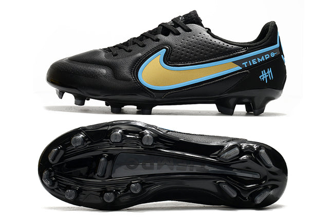 Chuteira Nike Tiempo 9 Elite Campo FG - Preto/Azul