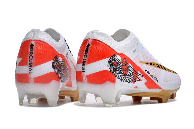 Chuteira Nike Air Zoom Mercurial Vapor 15 Elite FG - Branco/Vermelho