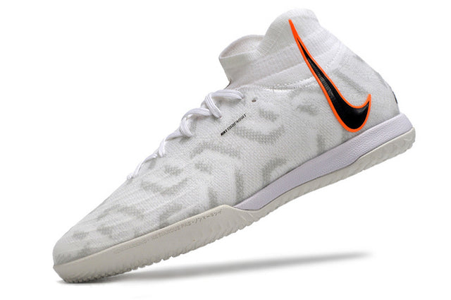 Chuteira Nike React Phantom Luna Elite DF Futsal - Branco/Laranja