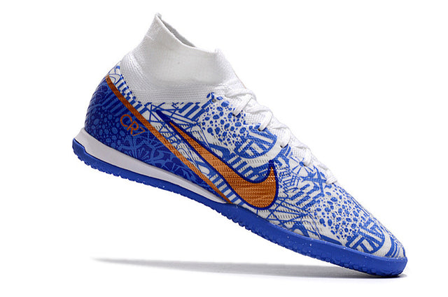 Chuteira Nike Mercurial Superfly 9 Elite Futsal IC - Azul/Branco