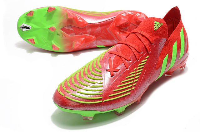 Chuteira Adidas Predator Edge.1 Low Campo FG - Vermelho/Verde