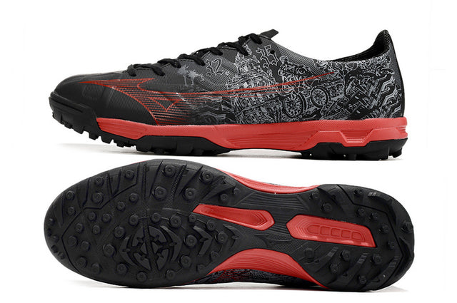 Chuteira Mizuno Alpha Made in Japan Society - Preto/Vermelho