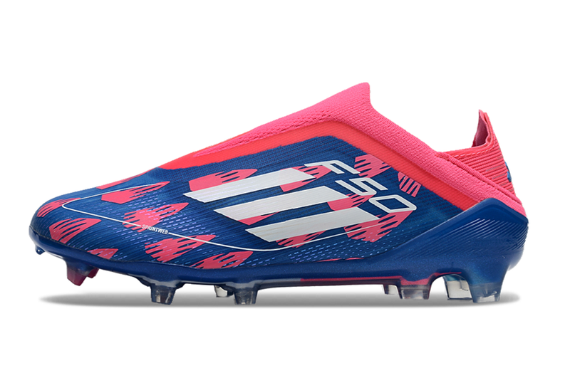Chuteira Adidas F50 X Campo Sem Cadarço - Rosa/Azul