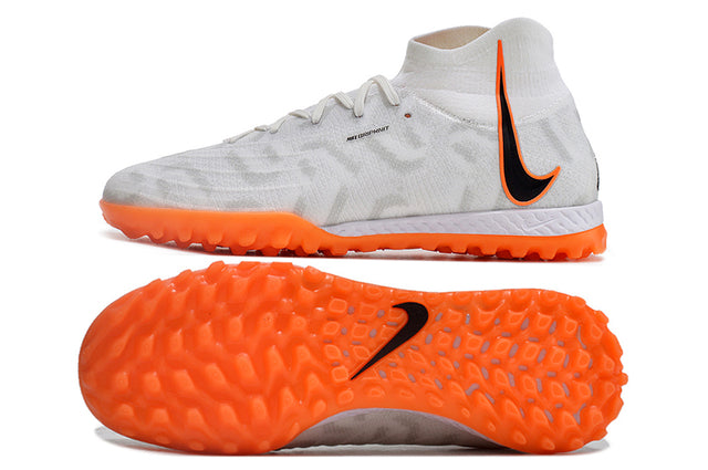 Chuteira Nike React Phantom Luna Elite Society - Branco/Laranja