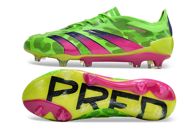 Chuteira Adidas Predator Elite Campo FG - Verde/Rosa