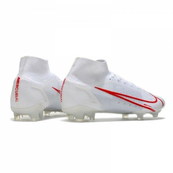 Chuteira Nike Mercurial Superfly 8 Elite Campo FG - Branco/Vermelho