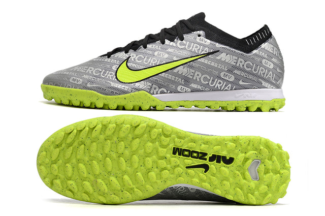 Chuteira Nike Mercurial Vapor 15 Elite Society - Prata/Verde