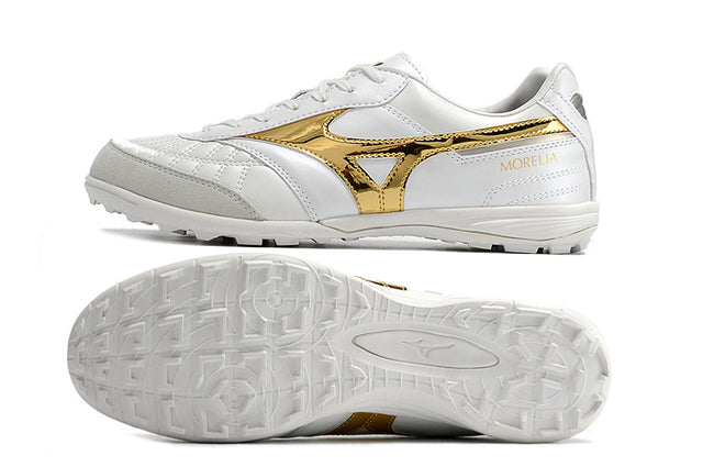 Chuteira Mizuno Morelia Neo Sala Society - Branco/Dourado