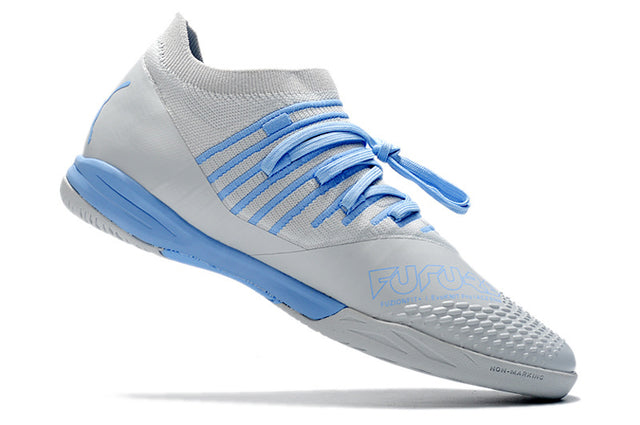 Chuteira Puma Future Z 1.3 Pro Cage - Cinza/Azul