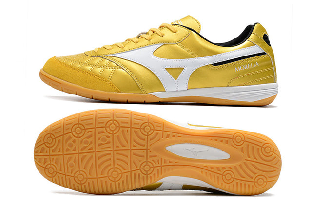 Chuteira Mizuno Morelia Sala Futsal - Dourado/Branco