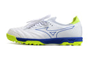 Chuteira Mizuno Morelia Neo Sala β Society - Branco/Azul/Verde