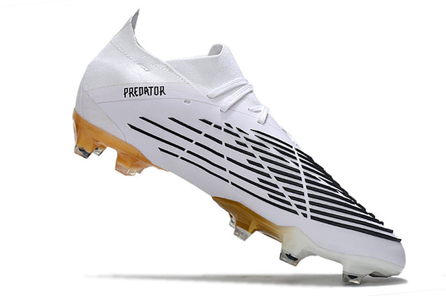 Chuteira Adidas Predator Edge.1 Low Campo FG - Branco/Dourado